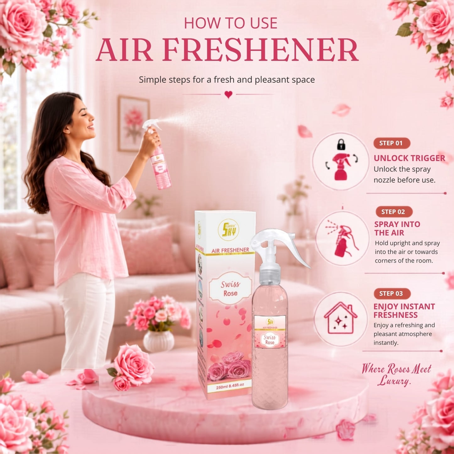 Swiss Rose Air Freshener 250mL
